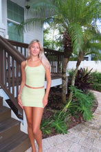 Load image into Gallery viewer, Pistachio Breeze Ruched Two-Piece Skirt Set - Juniper

