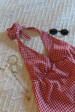 Load image into Gallery viewer, Red Gingham Halter Top
