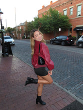 Load image into Gallery viewer, Burgundy Blaze Leather Jacket
