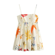 Load image into Gallery viewer, Sweet Print Mini Dresses Fashion Loose Sleeveless Backless Dress
