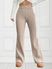 Load image into Gallery viewer, Tan Knit Ribbed Flare Pants
