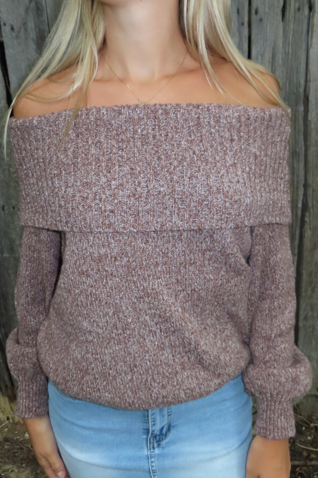 Cozy Off-the-Shoulder Knit Sweater