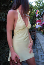 Load image into Gallery viewer, Lemon Glow Halter Mini Dress
