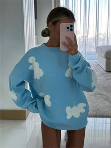 Blue Cloudy Sweater