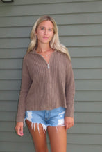 Load image into Gallery viewer, Taupe Knit Zip-Up Hoodie
