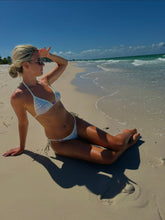 Load image into Gallery viewer, Ivory Beaded Triangle Bikini Set
