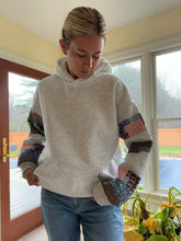 Load image into Gallery viewer, Grey Patchwork Hoodie
