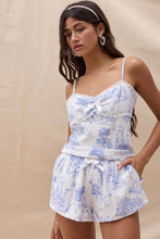 Load image into Gallery viewer, Blue Floral Print Pajama Set
