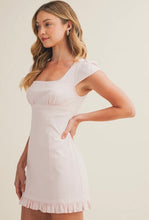 Load image into Gallery viewer, Blush Lace Trim Mini Dress - Juniper

