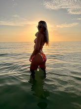 Load image into Gallery viewer, Sunset Bloom Beaded Triangle Bikini Set
