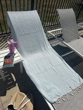 Load image into Gallery viewer, Light Blue Turkish Beach Towel
