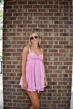 Load image into Gallery viewer, Blush Bow Back Mini Dress

