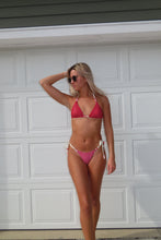 Load image into Gallery viewer, Triangle halter bikini red white
