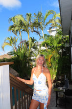 Load image into Gallery viewer, Blue seashell crop top &amp; mini skirt set | coastal summer matching set
