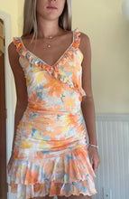 Load image into Gallery viewer, Orange Ruffle Floral Dress
