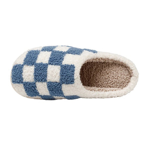 Blue Checkered Slippers