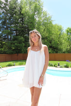 Load image into Gallery viewer, White Chiffon Flowy Mini Dress
