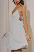 Load image into Gallery viewer, Sage Serenity Lace Trim Babydoll Mini Dress
