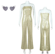 Load image into Gallery viewer, 2023 Margot Robbie Gold Disco Jumpsuit Outfit Doll Retro
