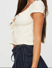 Load image into Gallery viewer, Beige Cropped Short Sleeve Top

