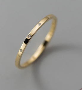 925 Sterling Silver Minimalist Round Shiny Zircon Finger Ring for Women Men Trendy Brand Design Couple Party Jewelry Gift Dainty Gold Ring Size 7