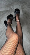 Load image into Gallery viewer, Black Fishnet Tights with Diamonds
