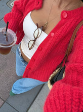 Load image into Gallery viewer, Red Button-Up Cardigan
