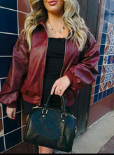 Load image into Gallery viewer, Burgundy Blaze Leather Jacket
