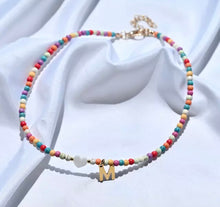 Load image into Gallery viewer, Initial Beaded Necklace, Custom Initial Necklace

