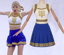 Load image into Gallery viewer, Taylor Cheerleader Swift Uniform TS Shake It Off Blue White Cheerleading Outfits Halloween Party Costume for High School Girls
