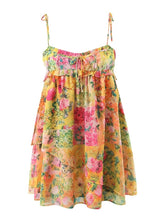 Load image into Gallery viewer, Yellow and Pink Floral Mini Dress
