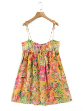 Load image into Gallery viewer, Yellow and Pink Floral Mini Dress

