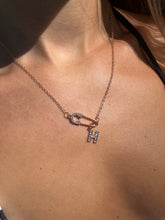 Load image into Gallery viewer, Safety Pin Initial Necklace
