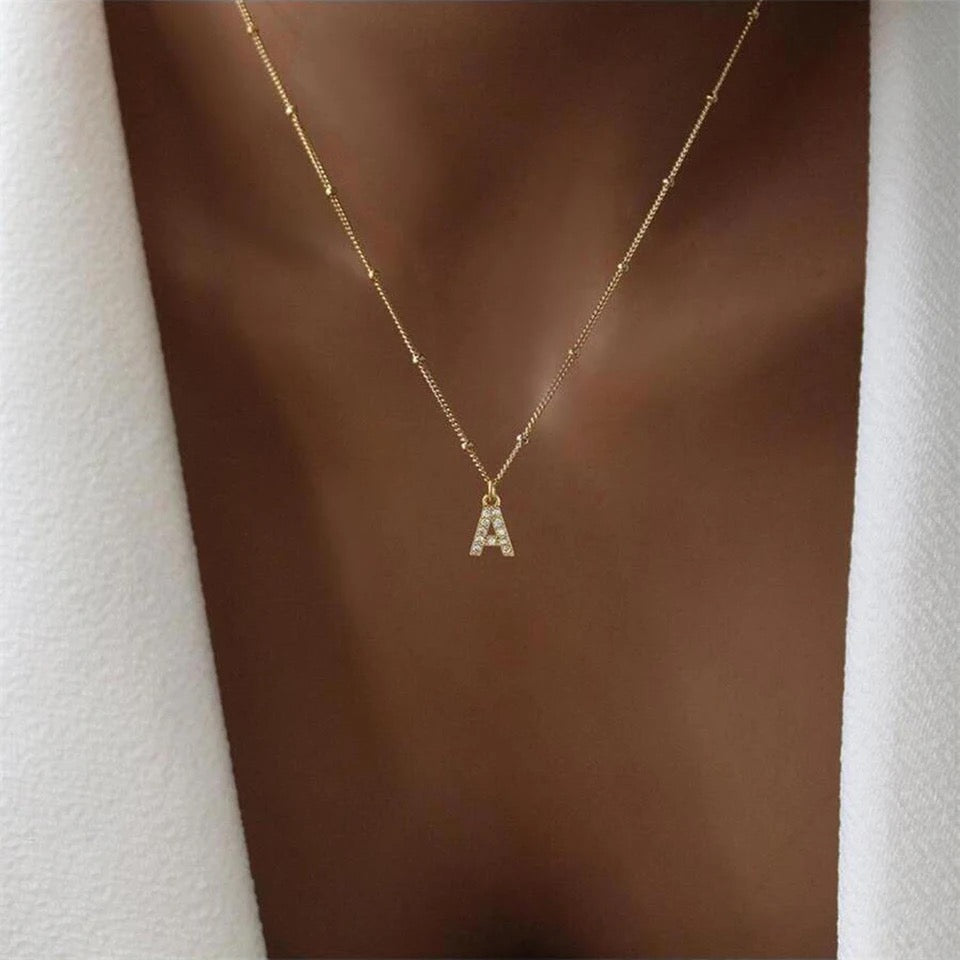 Gold Initial Necklace, Custom Initial Necklace