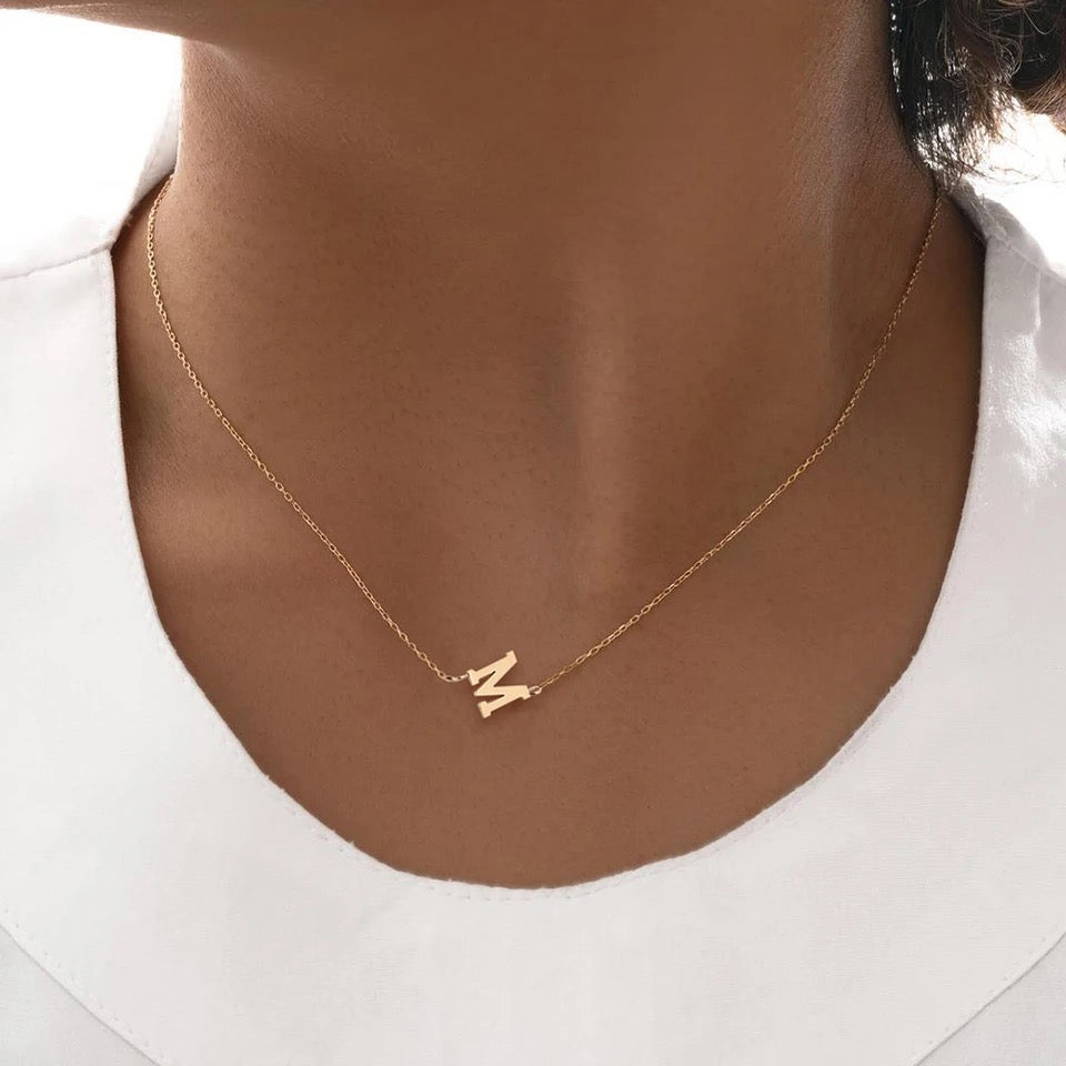 Gold Initial Necklace, Custom Initial Necklace