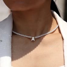 Load image into Gallery viewer, Initial Pearl Necklace, Custom Initial Necklace
