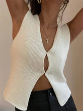 Load image into Gallery viewer, White knit Open Festival Top
