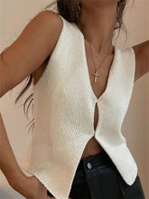 Load image into Gallery viewer, White knit Open Festival Top
