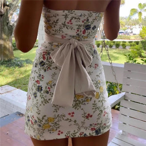 Floral Strapless Mini Dress