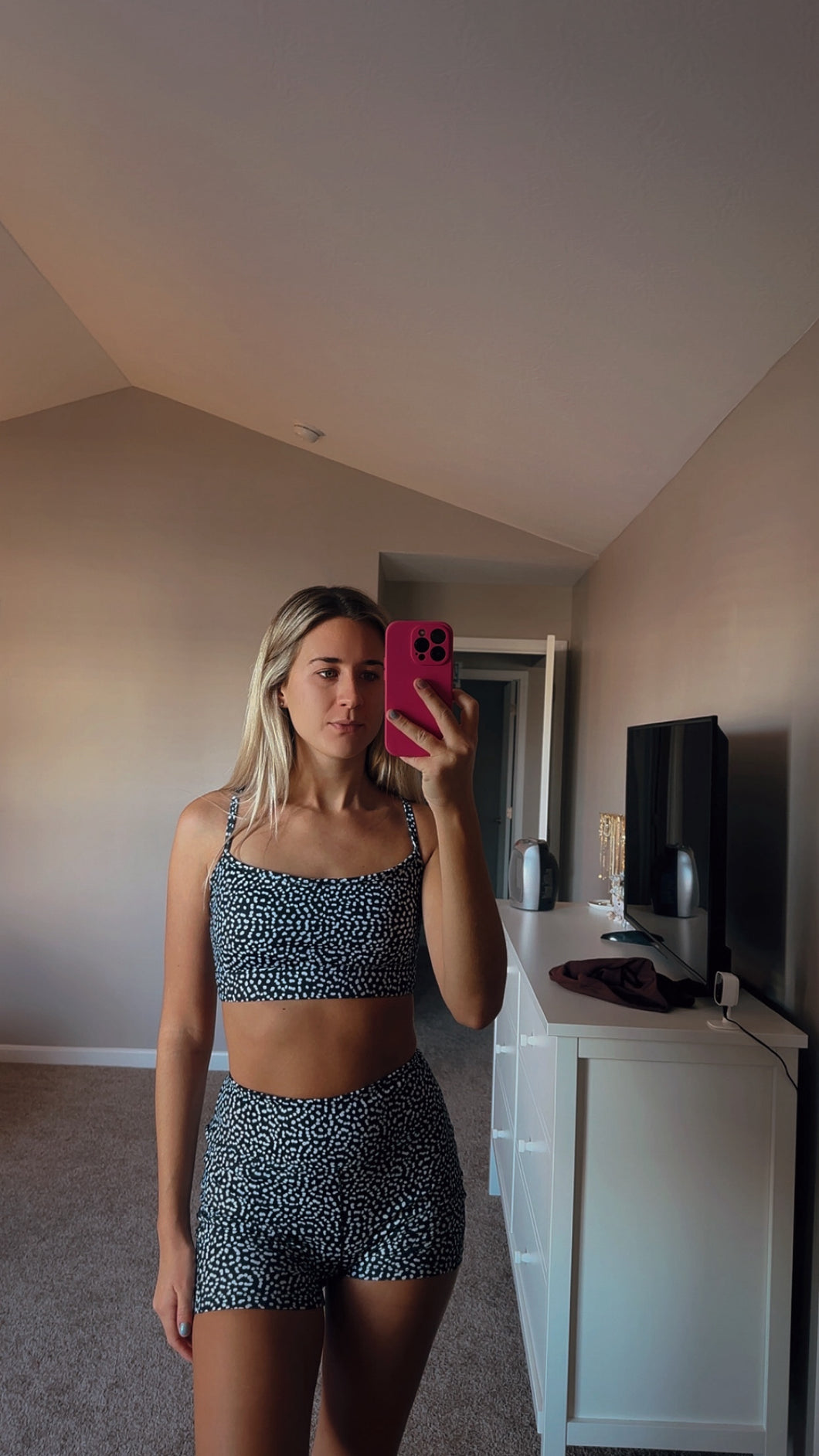 Midnight Dottie Workout Set – Top & Shorts