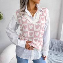 Load image into Gallery viewer, Pink Checkered Hearts Valentines Day Vest
