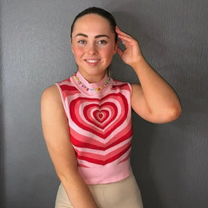 Groovy Heart Valentines Day Sweater Vest