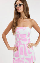 Coastal Mosaic Strapless Mini Dress