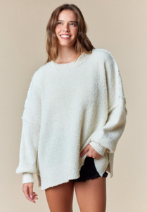 Cozy Cloud Oversized Knit Sweater – Ivory