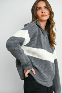 Autumn Stripes Knit Hoodie