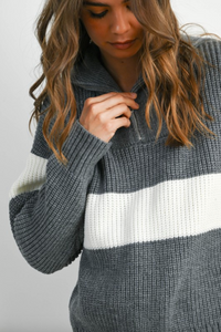 Autumn Stripes Knit Hoodie