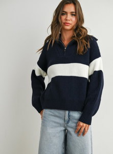 Autumn Stripes Knit Hoodie