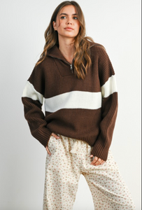 Autumn Stripes Knit Hoodie