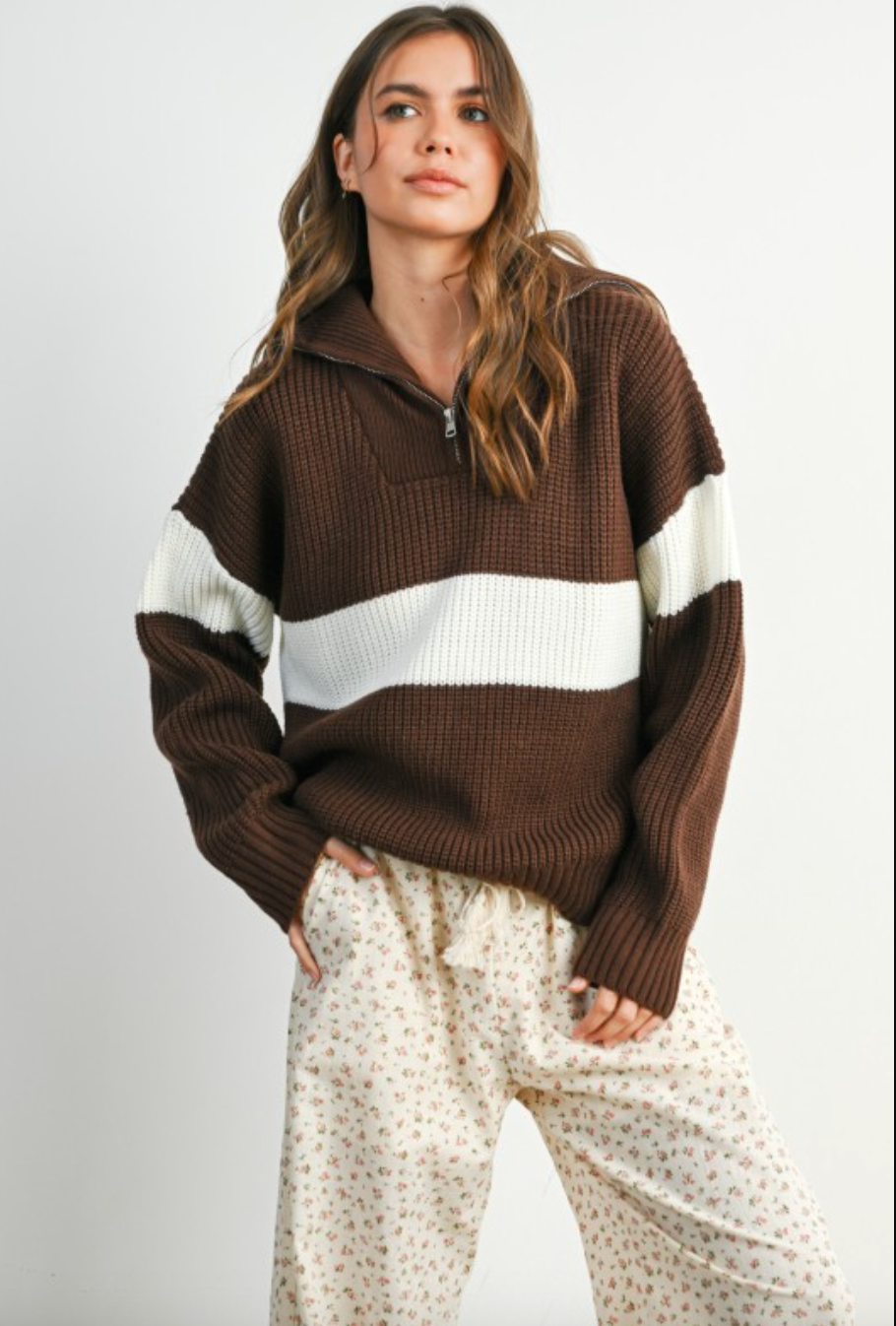 Autumn Stripes Knit Hoodie