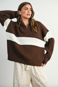 Autumn Stripes Knit Hoodie